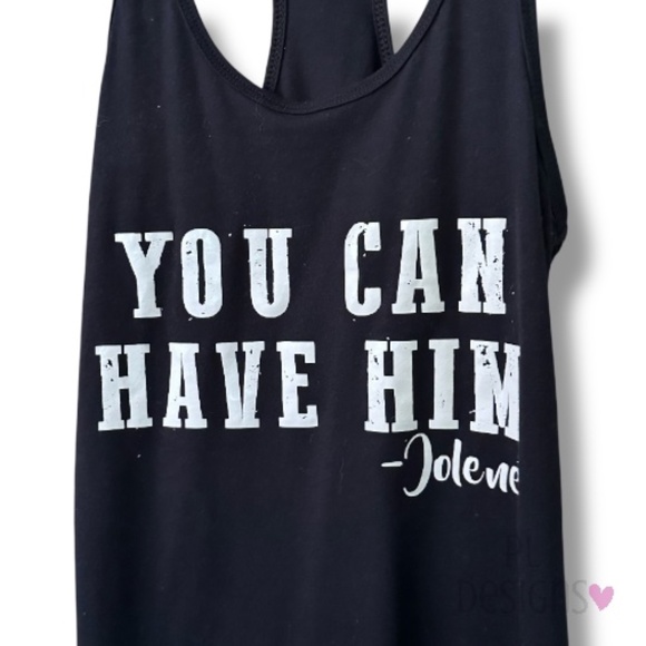 You Can Have Him Jolene Bella Canvas Flowy Racerback Tank Top Black - Picture 2 of 3